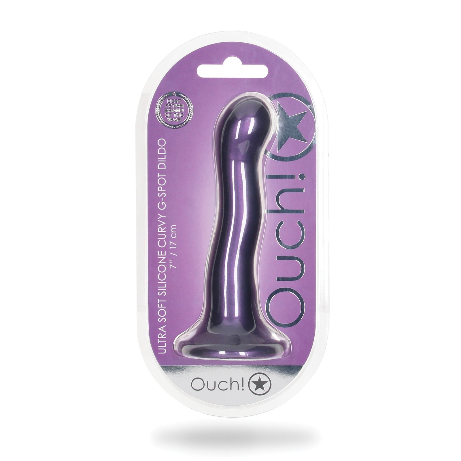 Dildo Curvo de 7" para Punto G - Púrpura Metálico