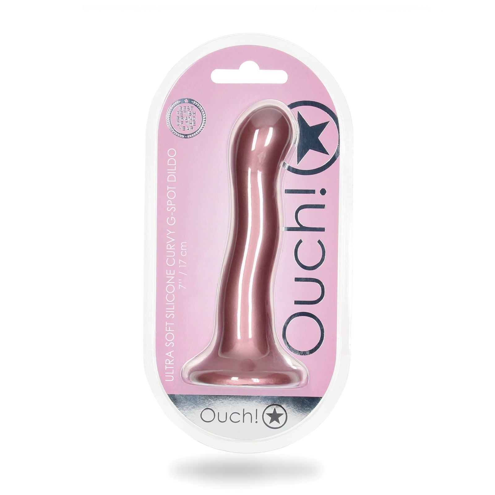 Dildo Curvo para Punto G con Ventosa - 7" Shots Ouch