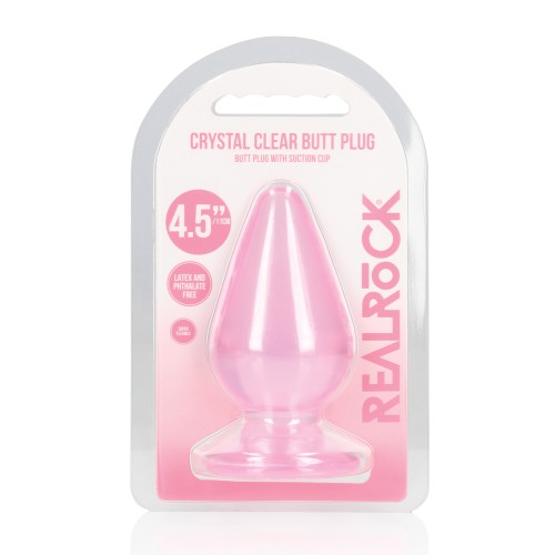 Shots RealRock Crystal Clear 4.5" Anal Plug in Pink