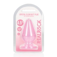 Shots RealRock Crystal Clear 4.5" Anal Plug in Pink