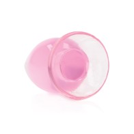 Shots RealRock Crystal Clear 4.5" Anal Plug in Pink