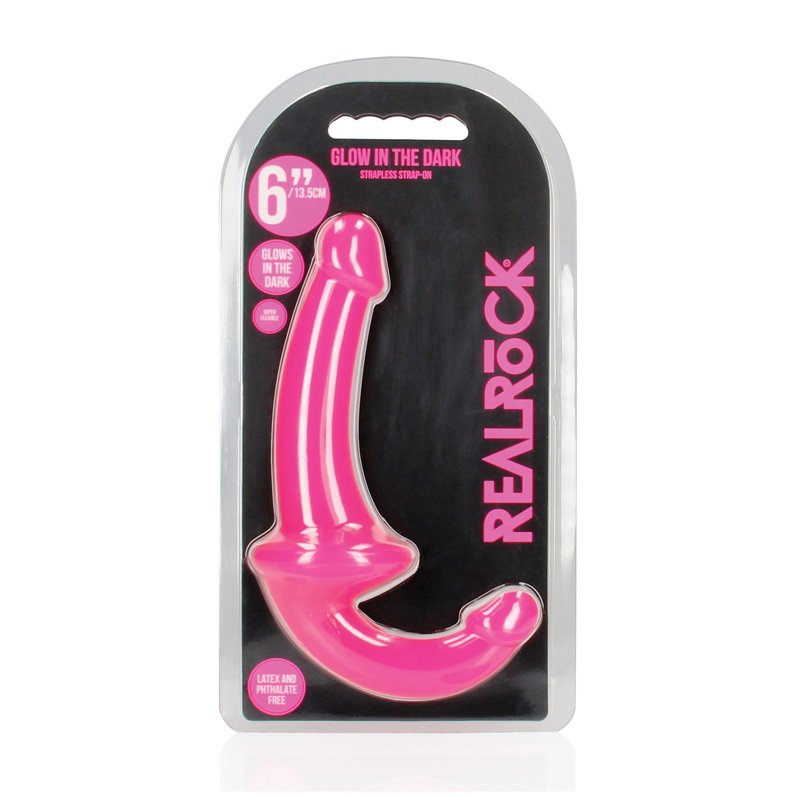 Shots RealRock 6" Strapless Strap On Neon Pink