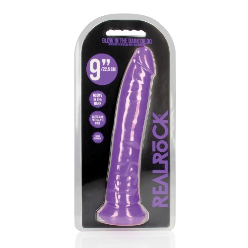 Dildo Slim RealRock de 9" - Brillo Neon