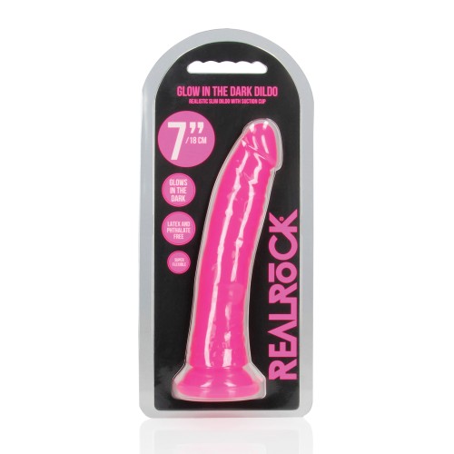 Dildo Slim RealRock 7" Brilla en la Oscuridad