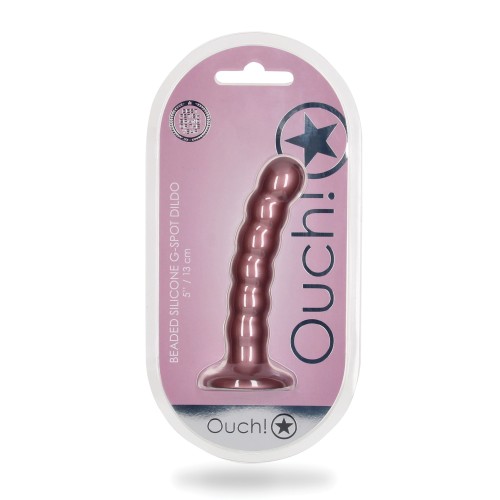 Dildo de Punto G con Perlas de 5 Pulgadas - Oro Rosa