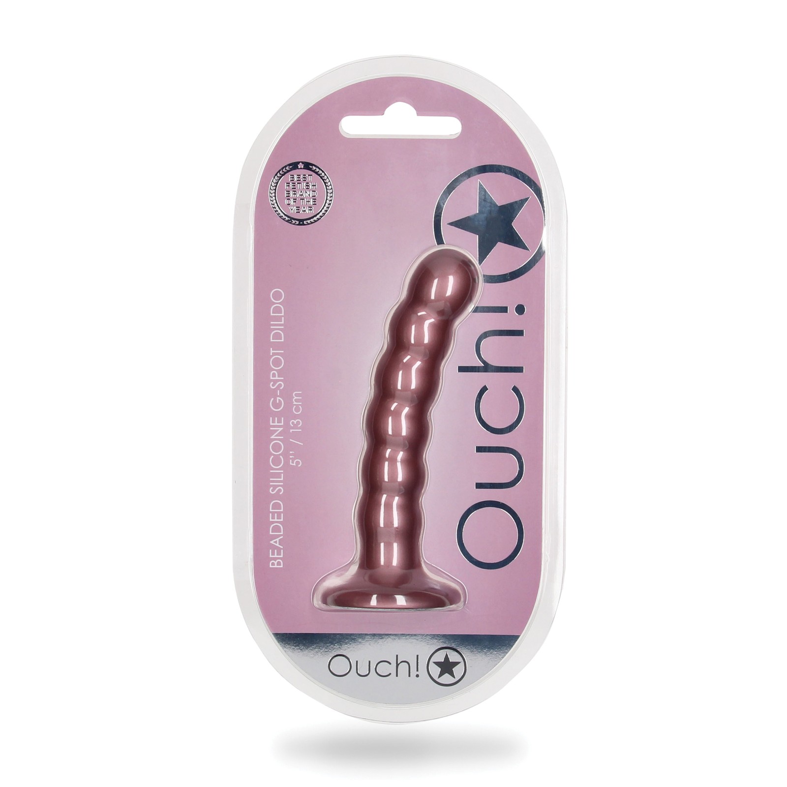 Dildo de Punto G con Perlas de 5 Pulgadas - Oro Rosa