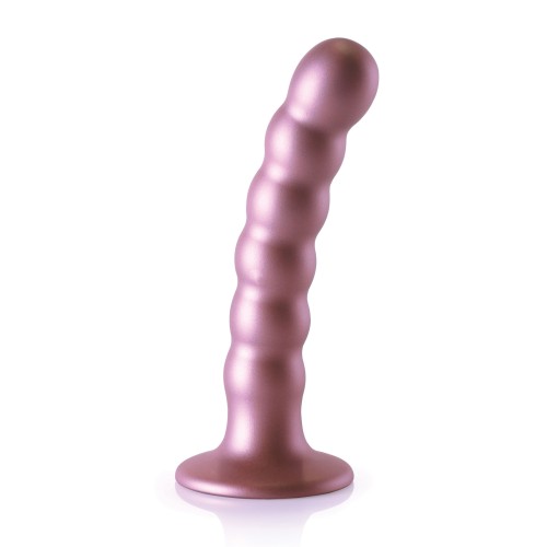 Dildo de Punto G con Perlas de 5 Pulgadas - Oro Rosa