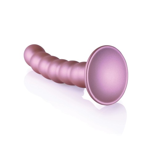 Dildo de Punto G con Perlas de 5 Pulgadas - Oro Rosa