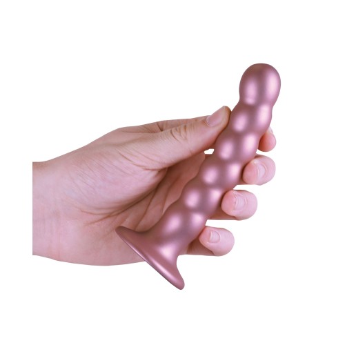 Dildo de Punto G con Perlas de 5 Pulgadas - Oro Rosa