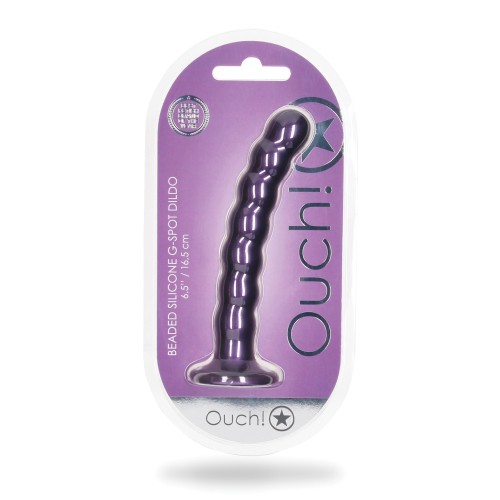 Dildo G-Spot con Perlas Púrpura Metálico