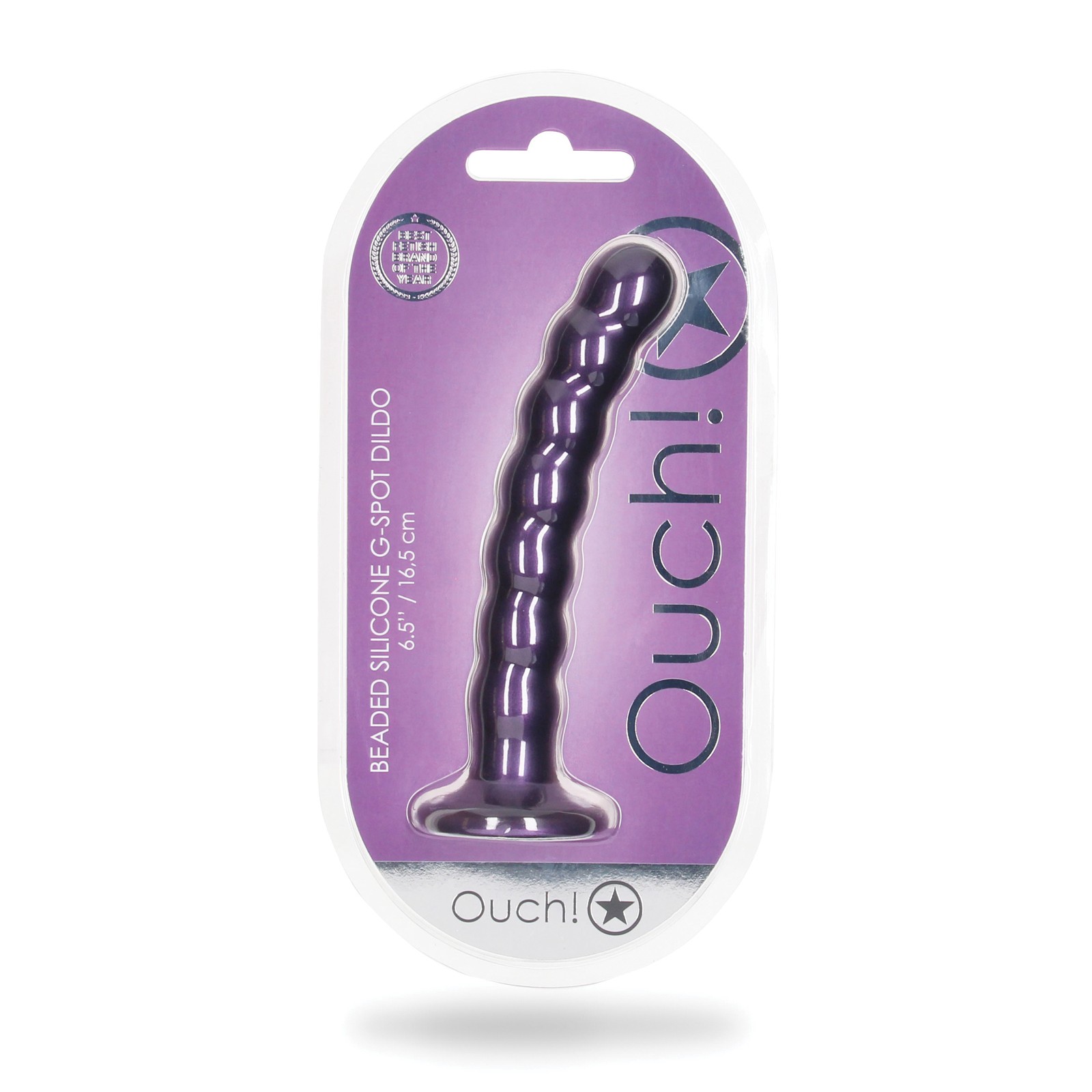 Dildo G-Spot con Perlas Púrpura Metálico