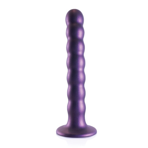 Dildo G-Spot con Perlas Púrpura Metálico