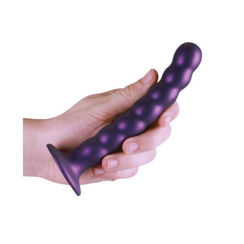 Dildo G-Spot con Perlas Púrpura Metálico