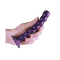 Dildo G-Spot con Perlas Púrpura Metálico