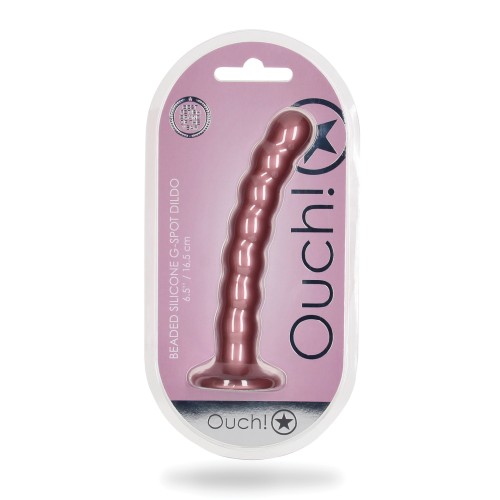 Dildo Beaded G-Spot 6.5&quot; Shots Ouch - Rose Gold