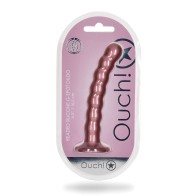 Dildo Beaded G-Spot 6.5&quot; Shots Ouch - Rose Gold