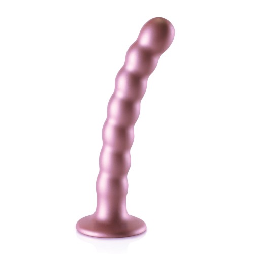 Dildo Beaded G-Spot 6.5&quot; Shots Ouch - Rose Gold