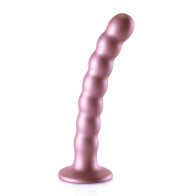 Dildo Beaded G-Spot 6.5&quot; Shots Ouch - Rose Gold