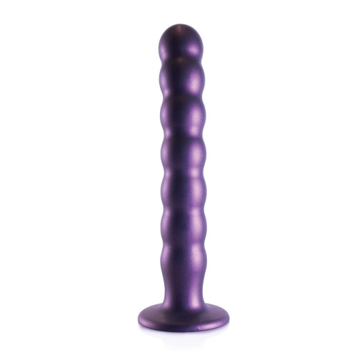 Dildo G-Punto Beaded 8" Púrpura Metálico