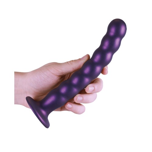 Dildo G-Punto Beaded 8" Púrpura Metálico