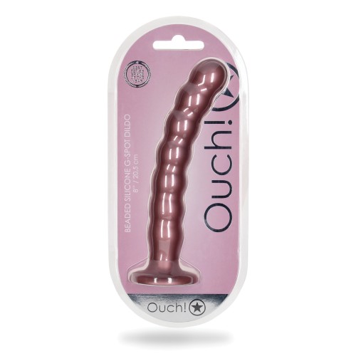 Rose Gold Beaded G-Spot Dildo - 8" | Ouch!