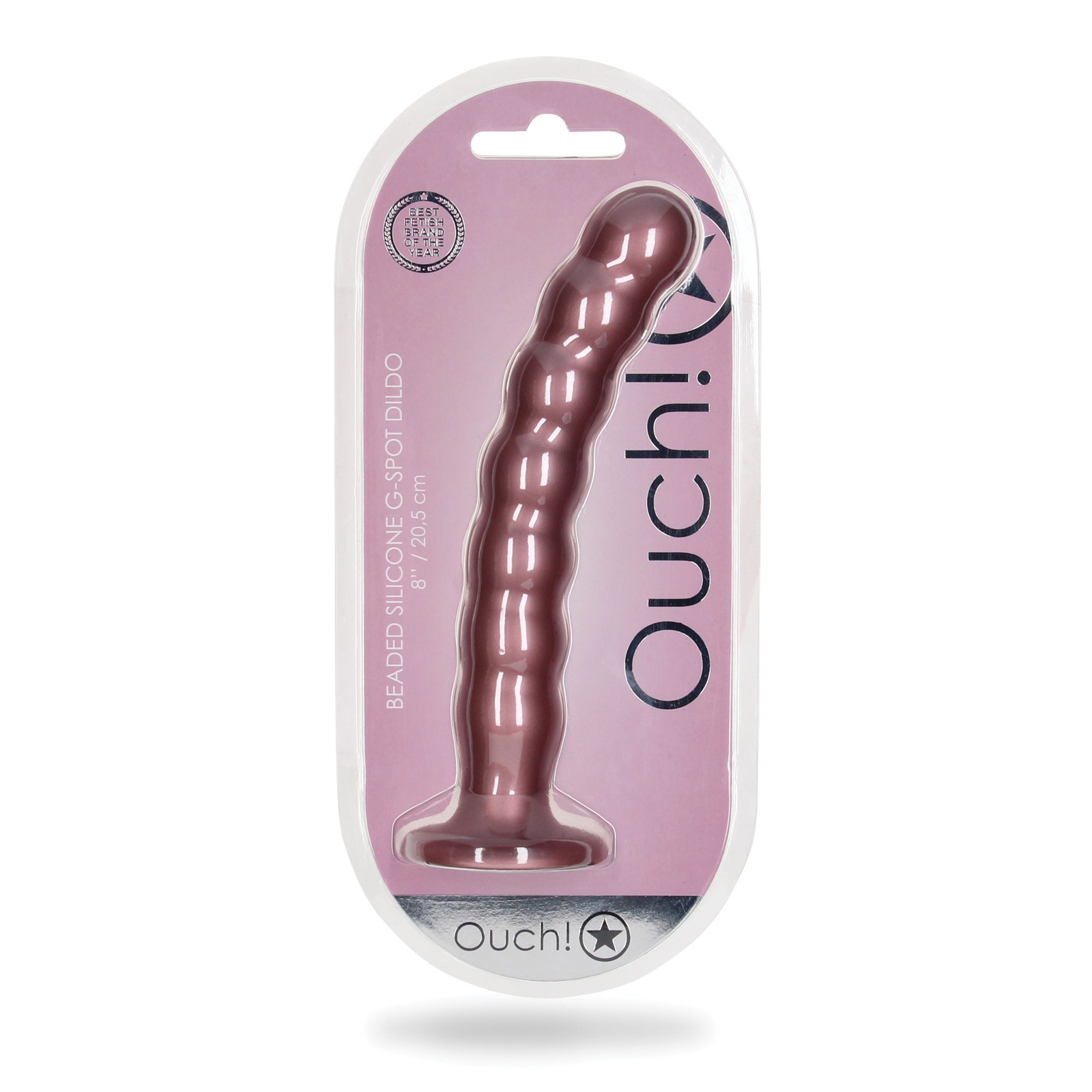 Rose Gold Beaded G-Spot Dildo - 8" | Ouch!