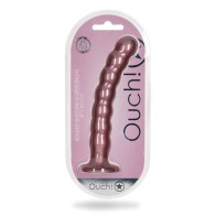 Rose Gold Beaded G-Spot Dildo - 8" | Ouch!