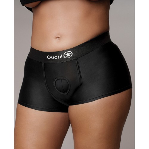 Shots Ouch Vibrating Strap On Boxer Black XL/XXL