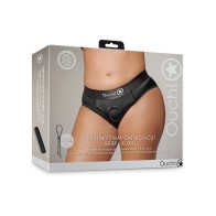 Shots Ouch Vibrating Strap-On High-Cut Brief Black XL/XXL