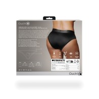 Shots Ouch Vibrating Strap-On High-Cut Brief Black XL/XXL