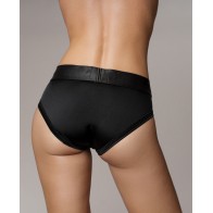 Shop Shots Ouch Vibrating Strap On High-Cut Brief - Black XS/S