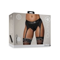 Tanga Vibrante Strap-On Ouch con Lazos Ajustables - Negro M/L