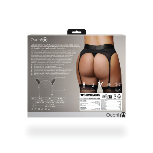 Shots Ouch Vibrating Strap On Thong Black