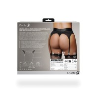 Shots Ouch Vibrating Strap On Thong Black