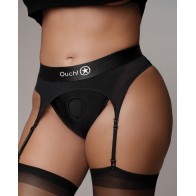 Shots Ouch Vibrating Strap On Thong Black