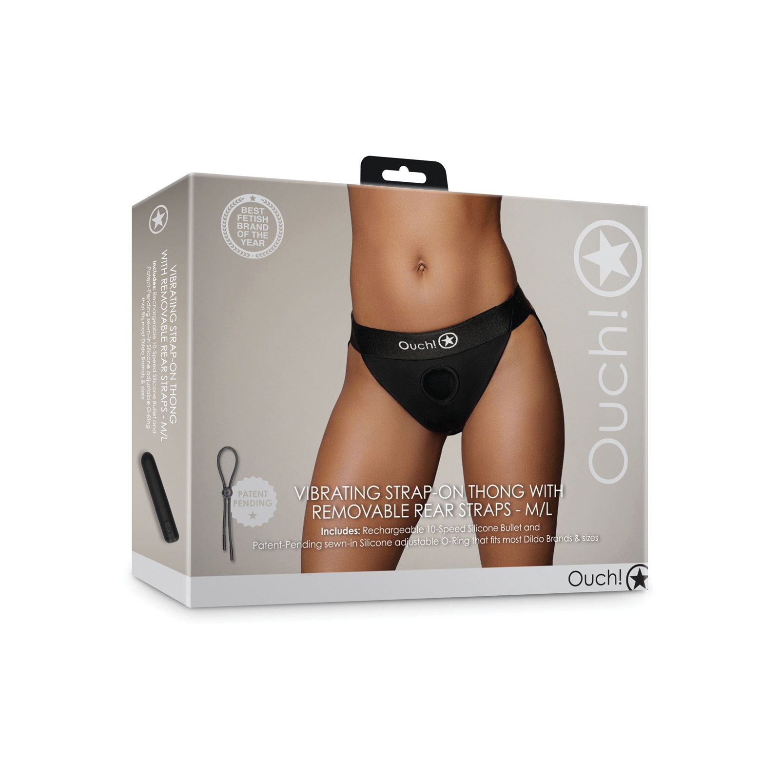 Shots Ouch Vibrating Strap-On Thong for Playful Nights