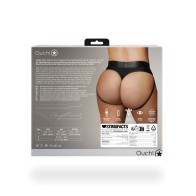 Shots Ouch Vibrating Strap On Thong w/Removable Straps - Black XL/XXL | Enhanced Play