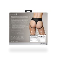 Shots Ouch Vibrating Strap-On Thong Black XS/S