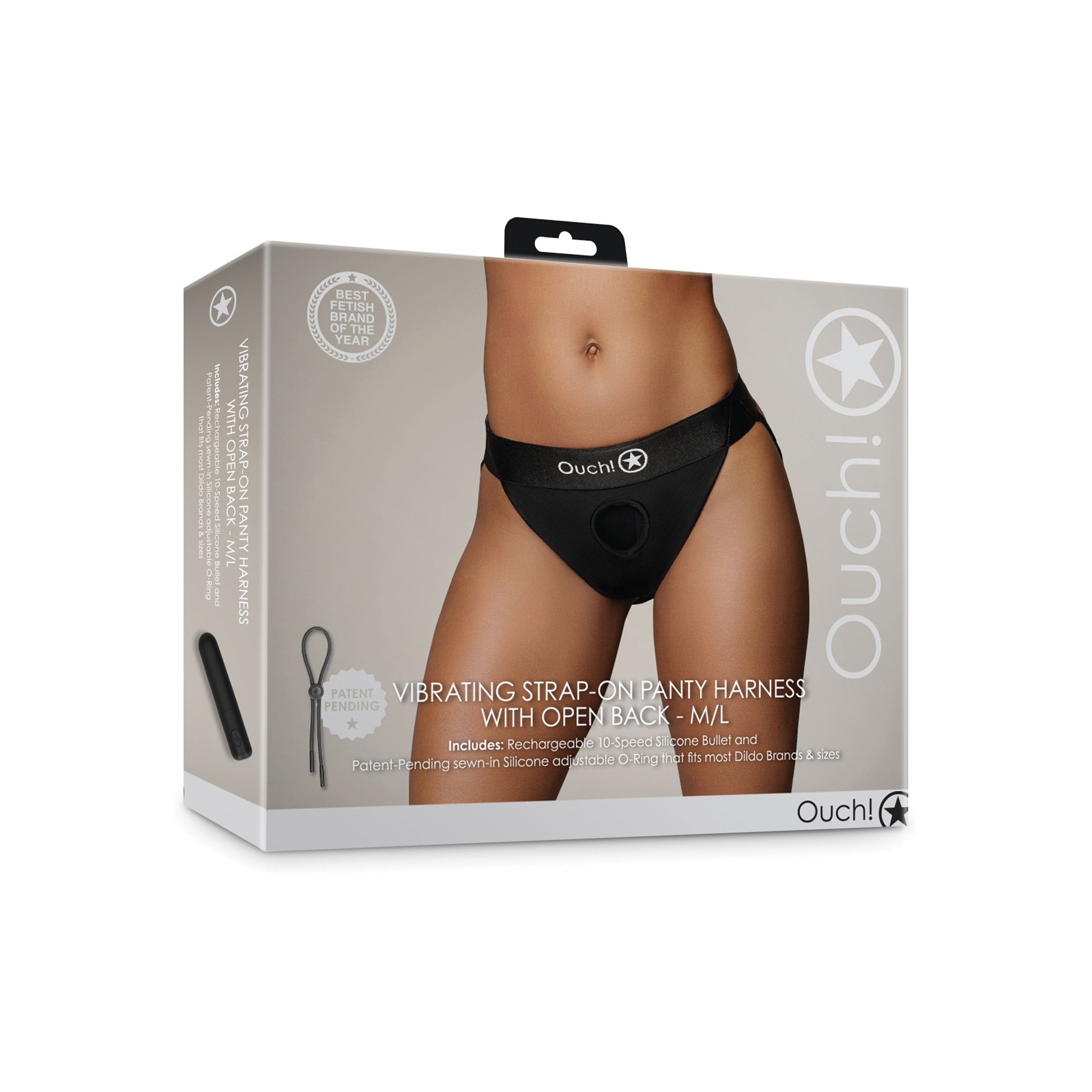 Shots Ouch Vibrating Strap-On Panty Harness