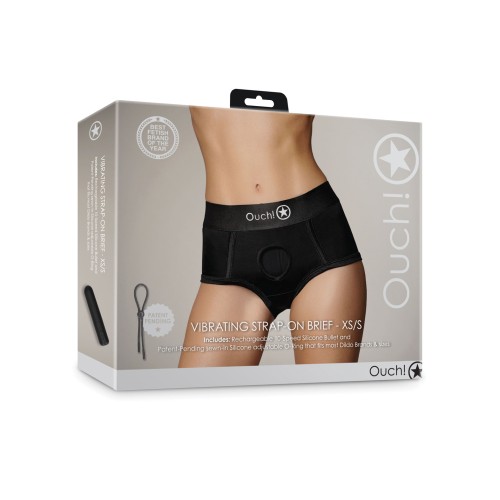 Shots Ouch Vibrating Strap On Brief XS/S