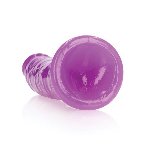 Shots RealRock 8" Slim Glow in the Dark Dildo - Neon Purple