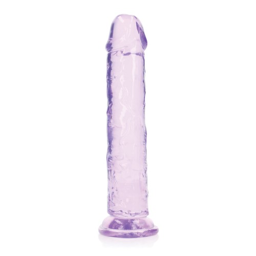 Shots RealRock Crystal Clear 9 Inch Straight Dildo with Suction Cup Purple