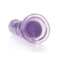 Shots RealRock Crystal Clear 9 Inch Straight Dildo with Suction Cup Purple