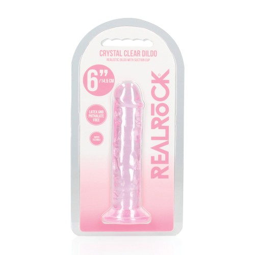 Dildo Recto 6" con Ventosa Rosa Shots RealRock