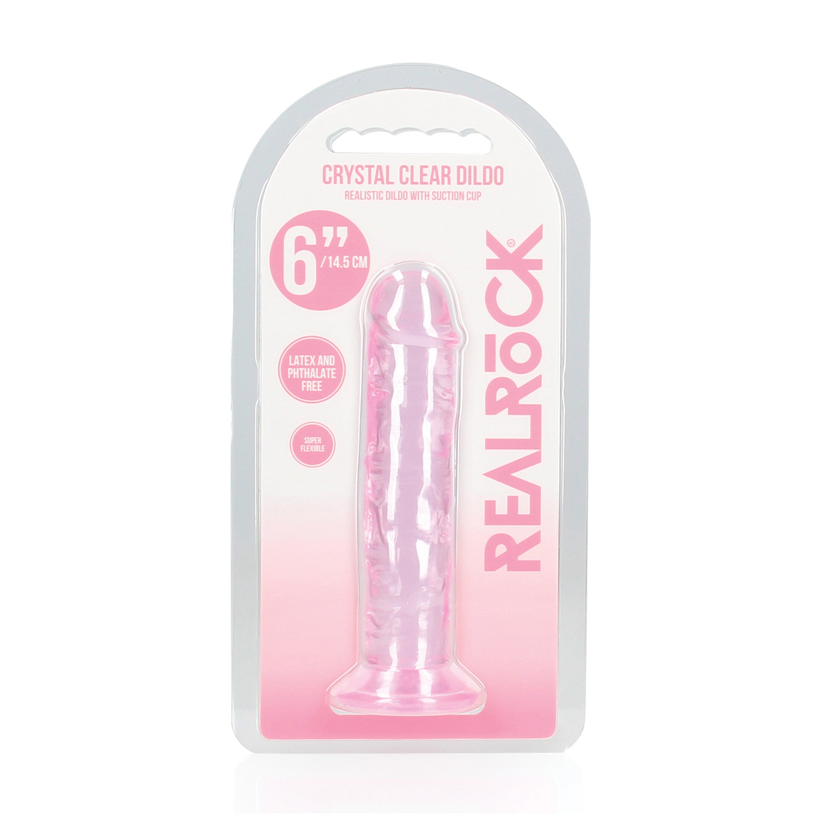 Dildo Recto 6" con Ventosa Rosa Shots RealRock