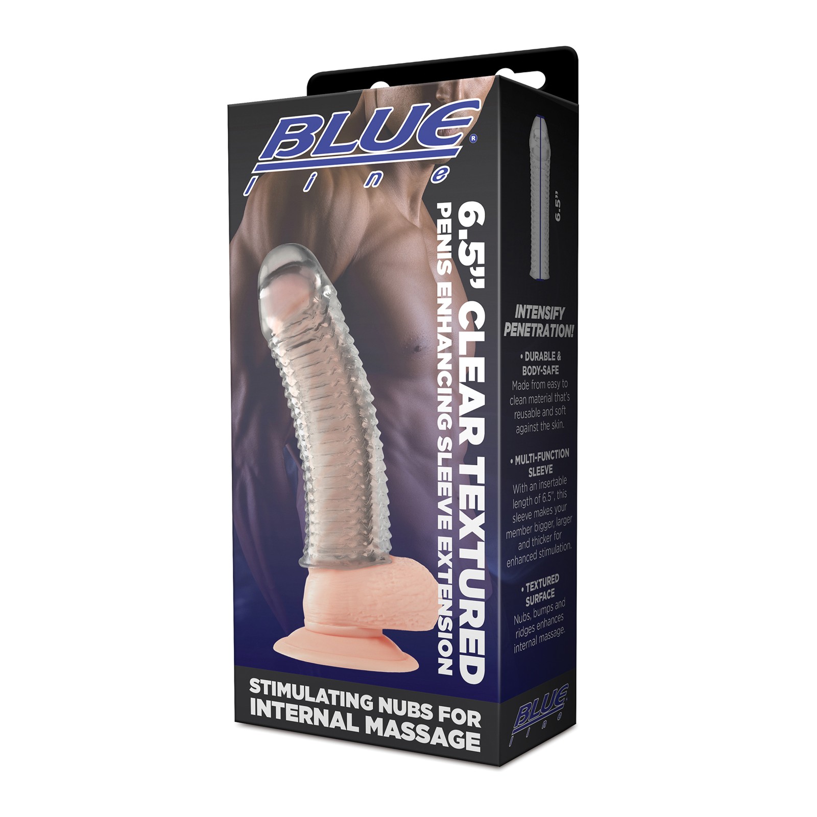 Blue Line C&B Textured Penis Sleeve - Clear