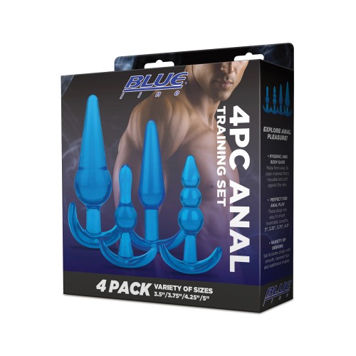 Set de Entrenamiento Anal Blue Line C & B de 4 Piezas Azul Jelly