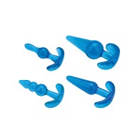 Set de Entrenamiento Anal Blue Line C & B de 4 Piezas Azul Jelly