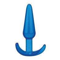 Blue Line Tapered Butt Plug 4.25" - Jelly Blue