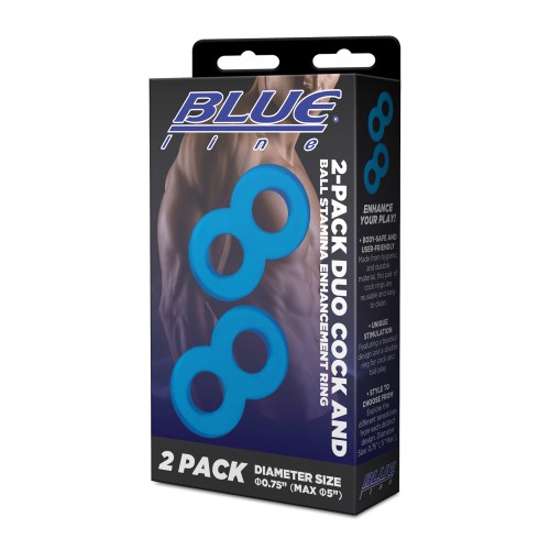 Blue Line Dual Cock & Ball Rings for Enhanced Stimulation